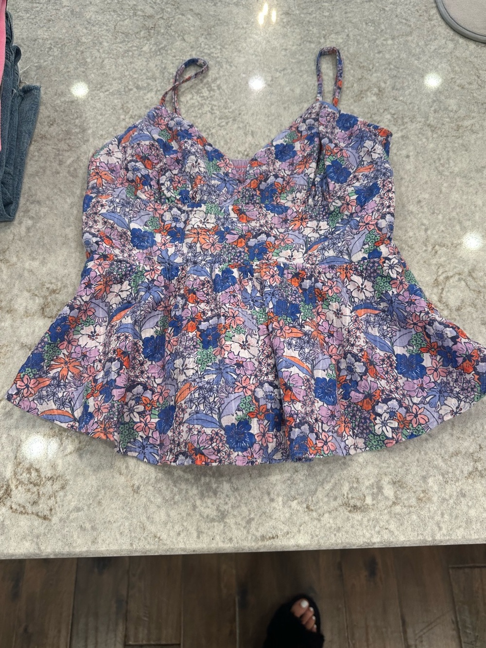Maeve Purple Floral Peplum Camisole